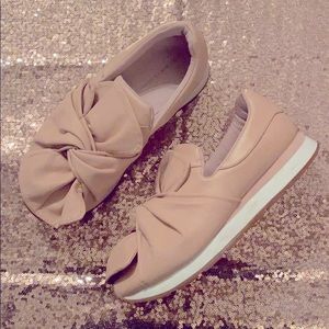 ZARA Blush Bow Slip-Ons